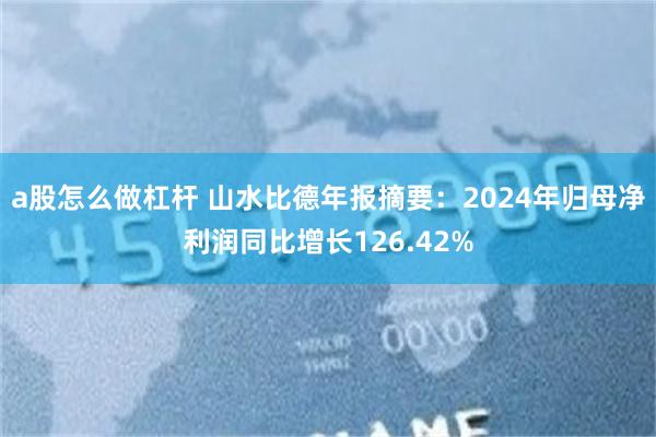 a股怎么做杠杆 山水比德年报摘要：2024年归母净利润同比增长126.42%