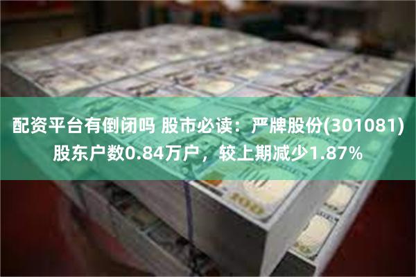 配资平台有倒闭吗 股市必读：严牌股份(301081)股东户数0.84万户，较上期减少1.87%